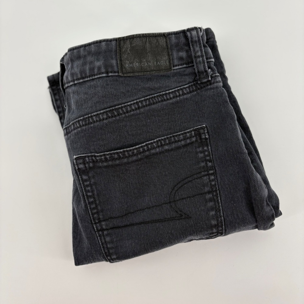 American Eagle Outfitters Womens Black Denim Skirt Dark Wash Sz 0 Stretch Pencil